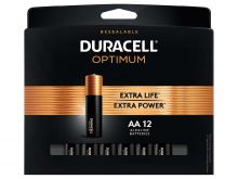 Duracell Optimum AA 1.5V Alkaline Button Top Batteries (OPT1500B12PRT) - 12 Piece Retail Card