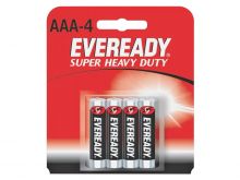 Energizer Eveready Super Heavy Duty 1212-SW-4 AAA 540mAh 1.5V Zinc Carbon Button Top Batteries - 4 Piece Retail Card