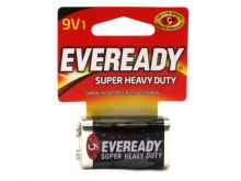 Energizer Eveready Super Heavy Duty 1222-SW 9V 400mAh Zinc Carbon Battery with Snap Connector - 1 Piece Retail Card