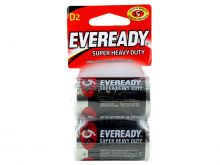 Energizer Eveready Super Heavy Duty 1250-SW-2 D-cell 8000mAh 1.5V Zinc Carbon Button Top Batteries - 2 Piece Retail Card