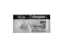 Energizer 387S 63mAh 1.55V Silver Oxide (Zn/Ag2O) Coin Cell Battery - 1 Piece Tear Strip, Sold Individually