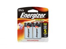 Energizer Max 522-BP-2 9V Alkaline Battery with Snap Connector - 2 Piece Retail Card