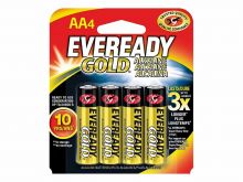 Energizer Eveready Gold A91-BP-4 AA 1.5V Alkaline Button Top Batteries - 4 Piece Retail Card