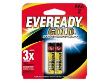 Energizer Eveready Gold A92-BP-2 AAA 1.5V Alkaline Button Top Batteries - 2 Piece Retail Card