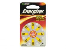 Energizer EZ Turn & Lock AZ10-DP (8PK) Size 10 91mAh 1.45V Zinc Air Yellow Hearing Aid Batteries - 8 Count Blister Pack