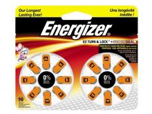 Energizer EZ Turn & Lock Size 13 280mAh 1.4V Zinc Air Hearing Aid Batteries - 16 Count Blister Pack - Mercury Free (AZ13DP-16)