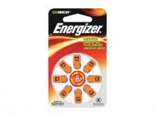 Energizer EZ Turn & Lock AZ13-DP (8PK) Size 13 280mAh 1.45V Zinc Air Orange Hearing Aid Batteries - 8 Count Blister Pack