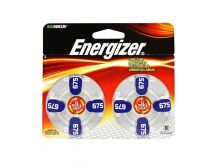 Energizer EZ Turn & Lock AZ675-DP (8PK) Size 675 620mAh 1.45V Zinc Air Blue Hearing Aid Batteries - 8 Piece Blister Pack