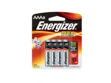 Energizer Max E92-MP-8 AAA 1.5V Alkaline Button Top Batteries - 8 Piece Retail Card