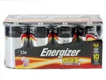 Energizer Max E95-FP-8 D Alkaline Button Top Battery - 8 Piece Family Pack