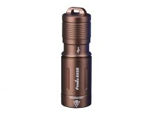 Fenix E02R Rechargeable KeyChain Flashlight - CREE XP-G2 - 200 Lumens - Uses Built-In 120mAh Li-Poly Battery Pack - Brown