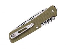 Fenix Ruike L21-G Folding Multifunction Knife - 3.35-inch Straight Edge, Clip Point, 12 Featured Tools - Green