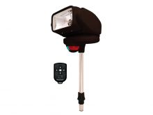 GoLight Gobee Halogen Search and Navigational Light - Stanchion Mount with Wireless Remote - Black