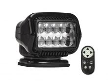 GoLight Stryker ST LED Permanent Mount Spotlight with Wireless Handheld or Hardwired Dash Mount Remote - Black with Wireless Remote