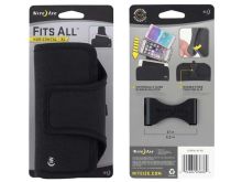 Nite Ize Fits All Cell Phone Holster - Fits iPhone 4/4S, 5/5S, 6/6S and Samsung Galaxy S5, S6/S6 Edge - Horizontal XL - Black (CCSFXL-01-R3)