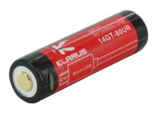 Klarus 14GT 14500 800mAh 3.7V Protected Lithium Ion (Li-Ion) High-Drain 4A Button Top Battery with Micro USB Charging Port