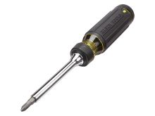 klein tools 32305 15 in 1 ratcheting screw driver pointing down and to the left at an angle