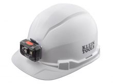 Klein Tools Non-Vented Class E Hard Hat with USB-C Rechargeable Headlamp - 300 Lumens - Uses Buil-In Li-ion Battery Pack (60107RL)