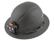 klein tools 60346 hard hat and headlamp, karbn pattern, angled down and to the left