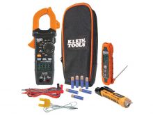 Klein Tools HVAC Testing Kit (CL320KIT) Contains CL320 Multimeter, IR07 IR and Probe Thermometer, NCVT-3P No Contact Voltage Tester with Flashlight, All Leads and Batteries Required