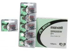 Maxell SR920SW 371 45mAh 1.55V Silver Oxide Button Cell Battery - Hologram Packaging - 1 Piece Tear Strip, Sold Individually