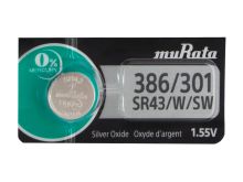 Murata SR43W 386 120mAh 1.55V Silver Oxide Watch Battery - 1 Piece Tear Strip, Sold Individually