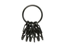 Nite Ize KeyRing Steel - Keychain Ring with 6 x Stainless Steel #0.5 S-Biner Carabiner Clips - Silver