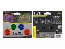 Nite Ize See'Em Mini LED Spoke Lights for Bicycle Wheels - Includes 4 x CR927 - 4 Pack - Assorted Colors (NSE-A1-4R3)
