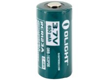 Olight ORB-163P06 RCR123A / 16340 650mAh 3.7V Protected Lithium Ion (Li-ion) Button Top Battery - Retail Card