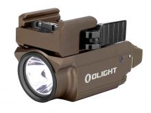 Olight Baldr Mini Rechargeable LED Pistol Light with Green Laser - 600 Lumens - Uses Built-In 3.7V 230mAh Li-Poly Battery Pack - Desert Tan