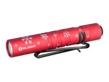 Olight I3T EOS Dual-Output Slim EDC Flashlight - Philips LUXEON TX CW LED - 180 Lumens - Includes 1 x AAA - Snowflake Christmas Red