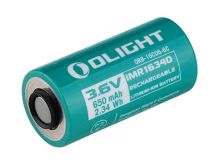 Olight IMR RCR123A / 16340 650mAh 3.7V Protected Lithium Ion (Li-ion) Button Top Battery for the Perun 2 Mini and Baton 4
