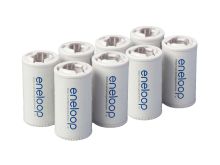 Panasonic Eneloop C Cell Spacer AA Battery Converters - 8 Pack