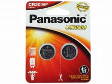 Panasonic CR2016 90mAh 3V Lithium (LiMnO2) Coin Cell Battery - 2 Piece Standard Size Carded Packaging