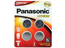Panasonic CR2016 90mAh 3V Lithium (LiMnO2) Coin Cell Battery - 4 Piece Standard Size Carded Packaging