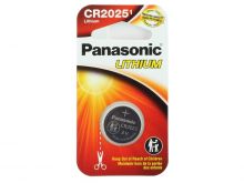 Panasonic CR2025 165mAh 3V Lithium (LiMnO2) Coin Cell Battery - 1 Piece Narrow Size Carded Packaging