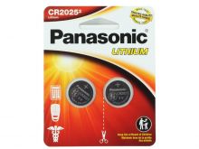 Panasonic CR2025 165mAh 3V Lithium (LiMnO2) Coin Cell Battery - 2 Piece Standard Size Carded Packaging
