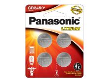 Panasonic CR2450 620mAh 3V Lithium Primary (LiMnO2) Coin Cell Watch Battery - 4 Piece Carded Packaging