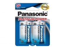 Panasonic Platinum Power LR20XP-2B D-cell 1.5V Alkaline Button Top Batteries - 2-Pack Retail Card
