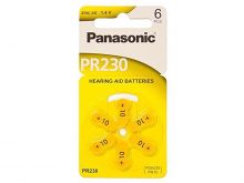 Panasonic PR10 (6PK) Size 10 75mAh 1.4V Zinc Air Hearing Aid Batteries - 6 Pack Retail Card