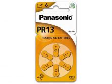 Panasonic PR13 (6PK) Size 13 300mAh 1.4V Zinc Air Hearing Aid Batteries - 6 Pack Retail Card