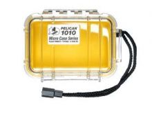 Pelican 1010 Watertight Case - Yellow with Clear Cover - Available in 4 Colors