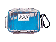 COMBO KIT: Pelican 1010 Watertight Case- Clear Blue / 12 Titanium CR123Afts / Pre-Cut Foam Insert
