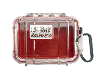 COMBO KIT: Pelican 1010 Watertight Case- Clear Red / 12 Titanium CR123Afts / Pre-Cut Foam Insert