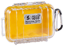 COMBO KIT: Pelican 1010 Watertight Case- Clear Yellow / 12 Titanium CR123Afts / Pre-Cut Foam Insert