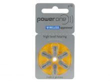 PowerOne P10-6PK-MF (6PK) Size 10 100mAh 1.45V Zinc Air Yellow Hearing Aid Batteries - 6 Pack Retail Card