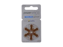 PowerOne P312-6PK-MF (6PK) Size 312 170mAh 1.45V Zinc Air Brown Hearing Aid Batteries - 6 Pack Retail Card