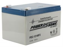 Power-Sonic AGM Deep Cycle PDC-12140 14Ah 12V Rechargeable Sealed Lead Acid (SLA) Battery - F2 Terminal