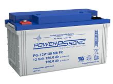 Power-Sonic PG-12V130 FR 126AH 12V Long-Life Rechargeable Sealed Lead Acid (SLA) Battery - T11 Threaded Insert