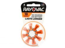 Rayovac 13-8 (8PK) Size 13 310mAh 1.45V Zinc Air Orange Hearing Aid Batteries - 8 Piece Retail Card